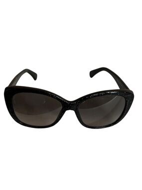 Alexander McQueen AMQ 4193/S Black Croc Textured Sunglasses Italy